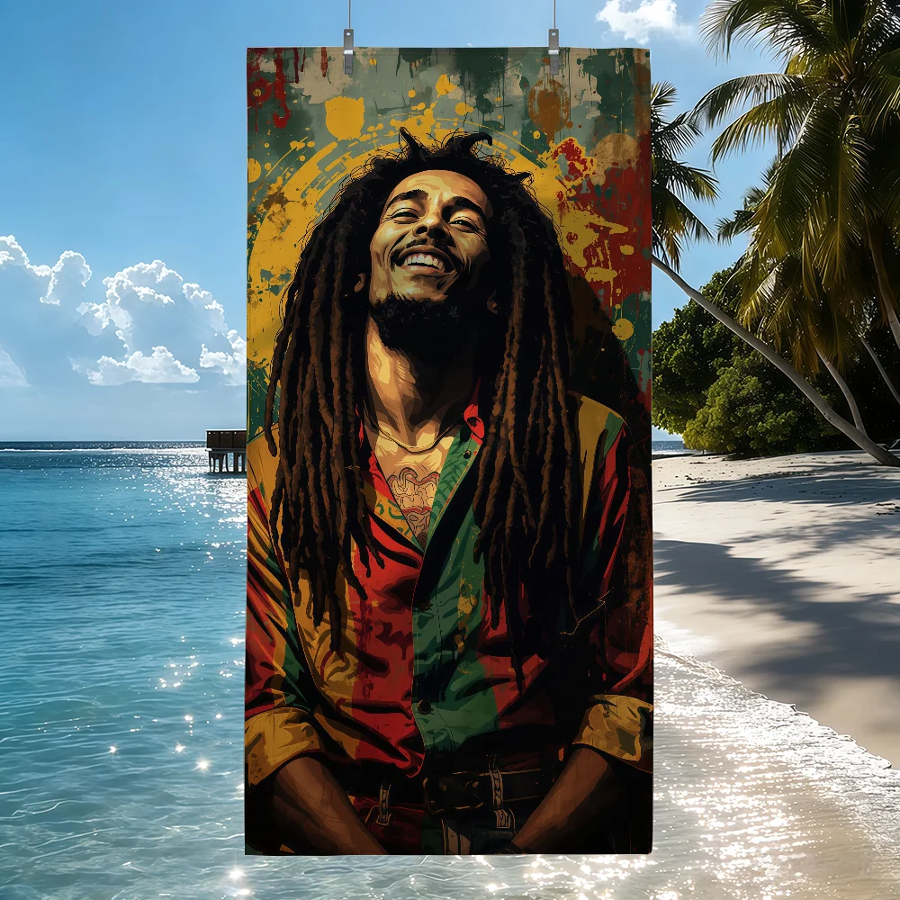 B-Bob Marley Towel Sports Quick Dry Travel Camping Sandproof Soft Light Large Beach Towel