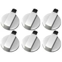 6 Pcs 6mm Universal Oven Knobs For Stoves Cooker Set Of 6 Silver Gas Stove Knobs Accessories Replacement  Assembly Button