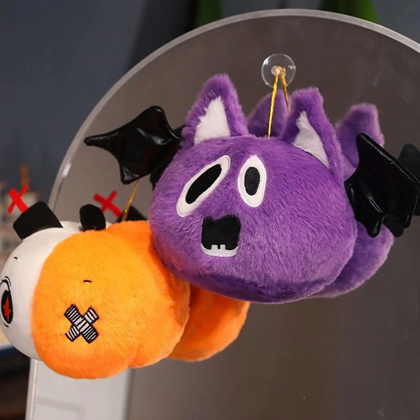 Juguetes de ventosa de felpa de Halloween |   Muñeco de calabaza de araña y murciélago para niños, adolescentes, coleccionistas, hora de dormir, viaje, coche, decoración de guardería