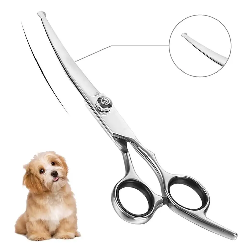 Tijeras para el pelo de mascotas, tijeras para el cuidado de perros de acero inoxidable, tijeras para mascotas, pies de corte de animales, recorte de pelo de ojos y orejas