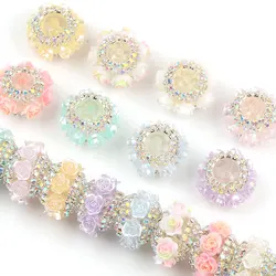 3pcs 2cm Random Color Mix Rose Flower Colorful Acrylic Beads High Quality For DIY Pen Earrings Keychain Pen Accessories