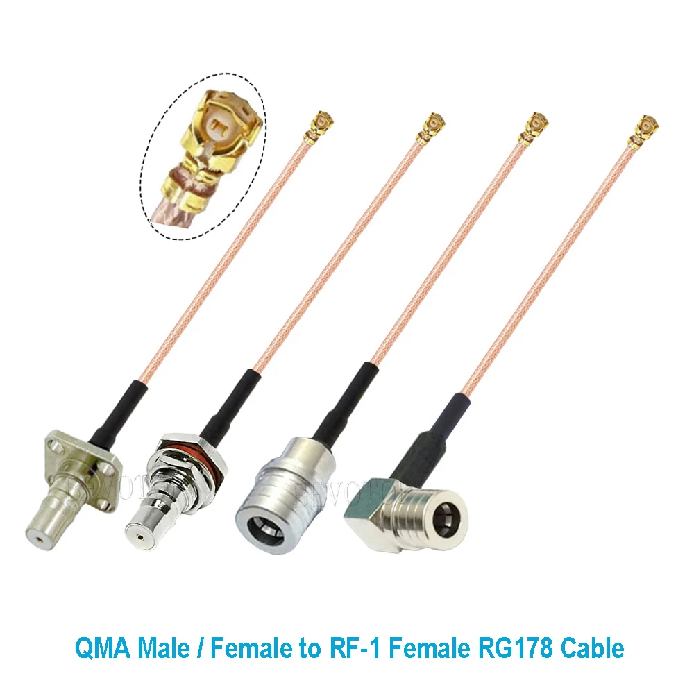 1PCS 10PCS/Lot QMA Female Jack to IPX-4 Female Connector 50Ohm High-Quality QMA to IPX RF1.13 RF Coaxial Pigtail Jumper Cable