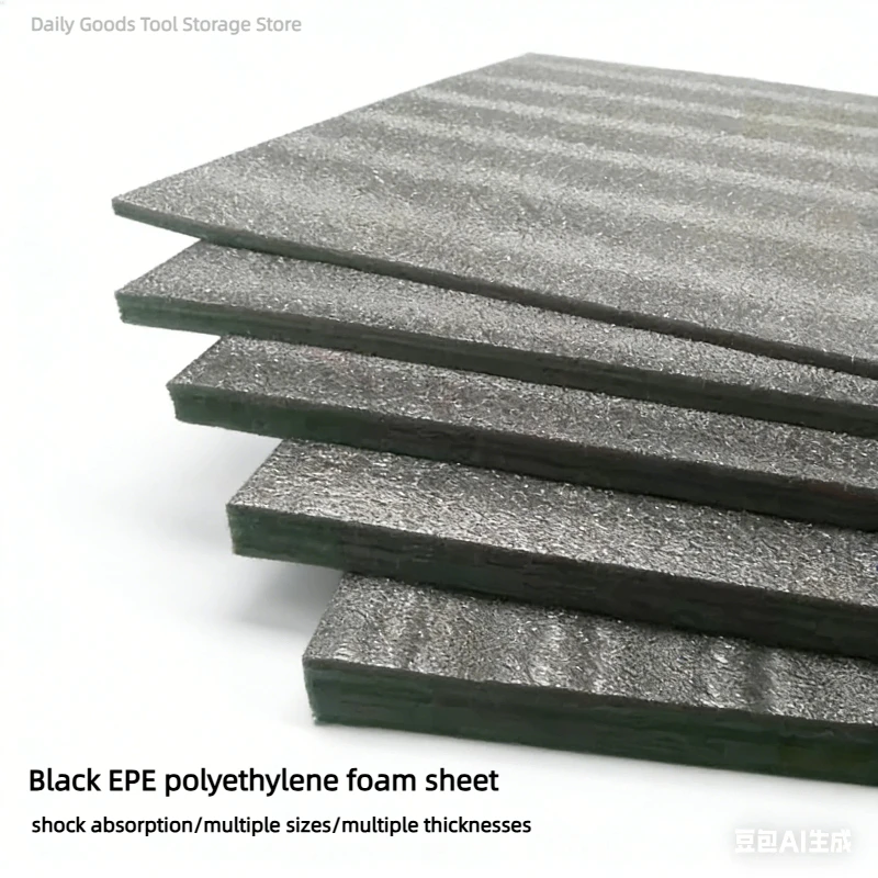 Cutting Polyethylene Foam Insert Polyethylene Foamed Sheet Black Shock-absorbing EPE High Density Packaging Foam For Toolbox