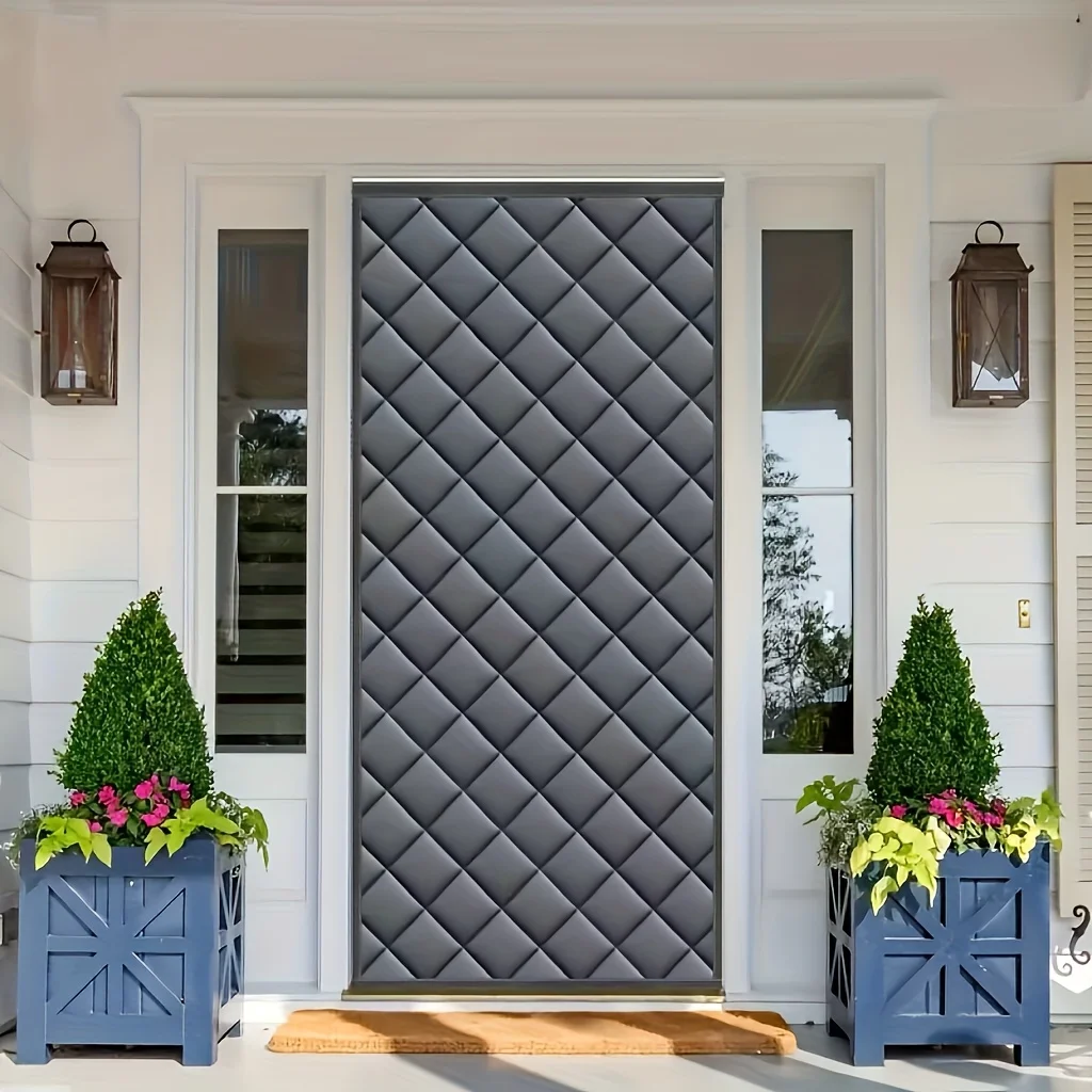 1 Piece of Winter Adhesive Door Curtain, No Drilling, Thickened, Wear-resistant,warm,windproof, Soundproof,easy To Clean and Use