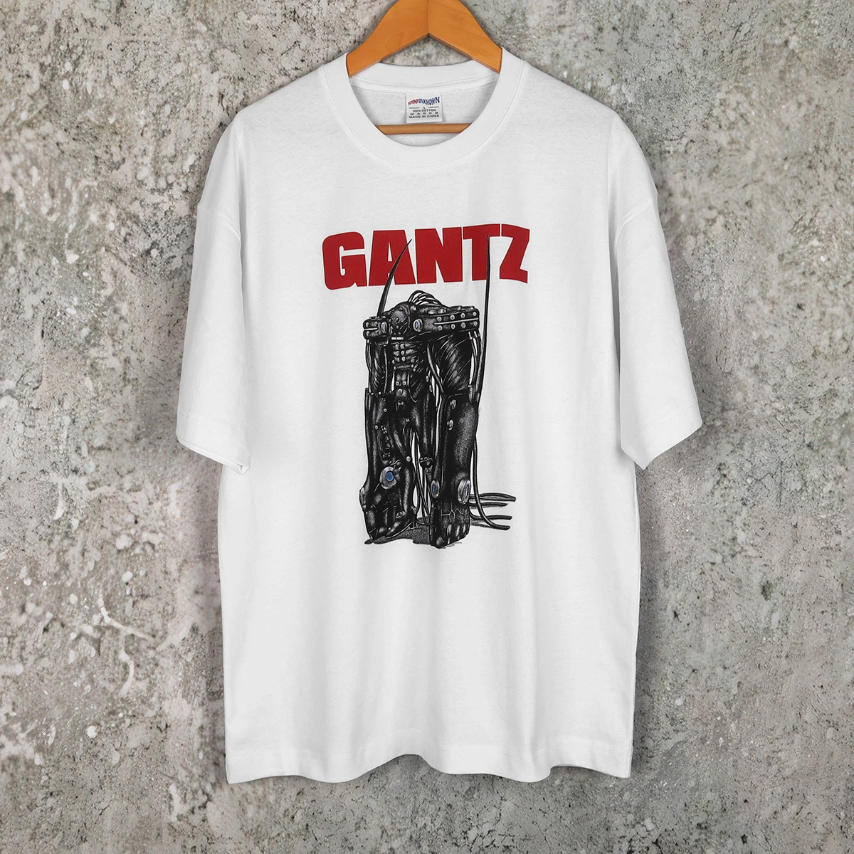 Gantz T-Shirt Japanese Anime Hard Suit Hachiro Oka Men's Tops Graphic Short Sleeves Street Pure Cotton Clothes Printed Shirt