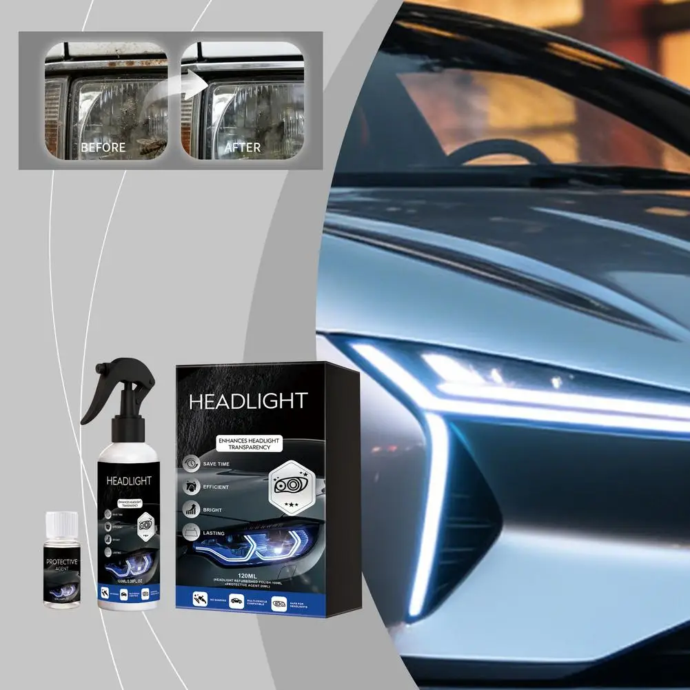 

Car Headlight Clean Kit With Cleaning Accessories Clear Surface Care Fluid Removes Yellowing Restores Clarity Car Accessories