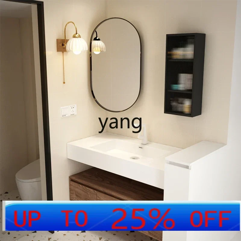 

LH black walnut bathroom cabinet combination toilet washstand method integrated basin