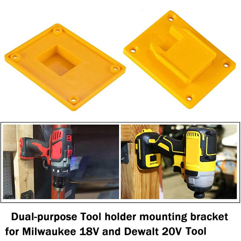 2Pcs Tool Mount Storage Bracket For Makita/Bosch/Dewalt /Milwaukee14.4V/18V/20V  Li-ion Battery Tool Drill Holder Slots Stand