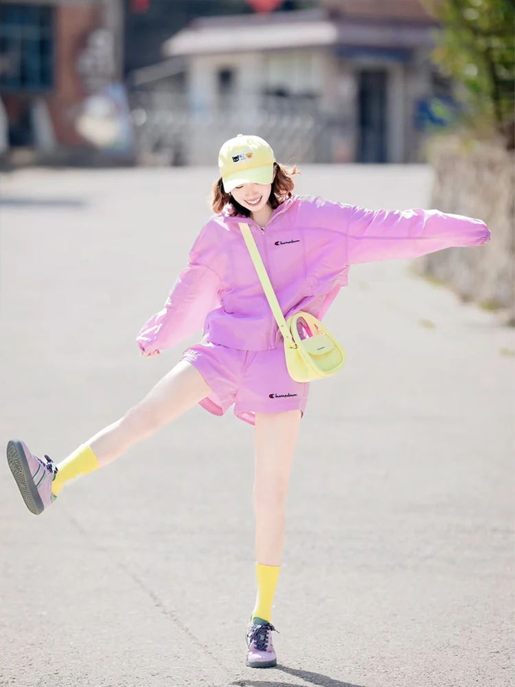 cute-purple-sportswear-set-women's-summer-faionable-casual-outerwear-orts-two-piece-set-youthful-looking