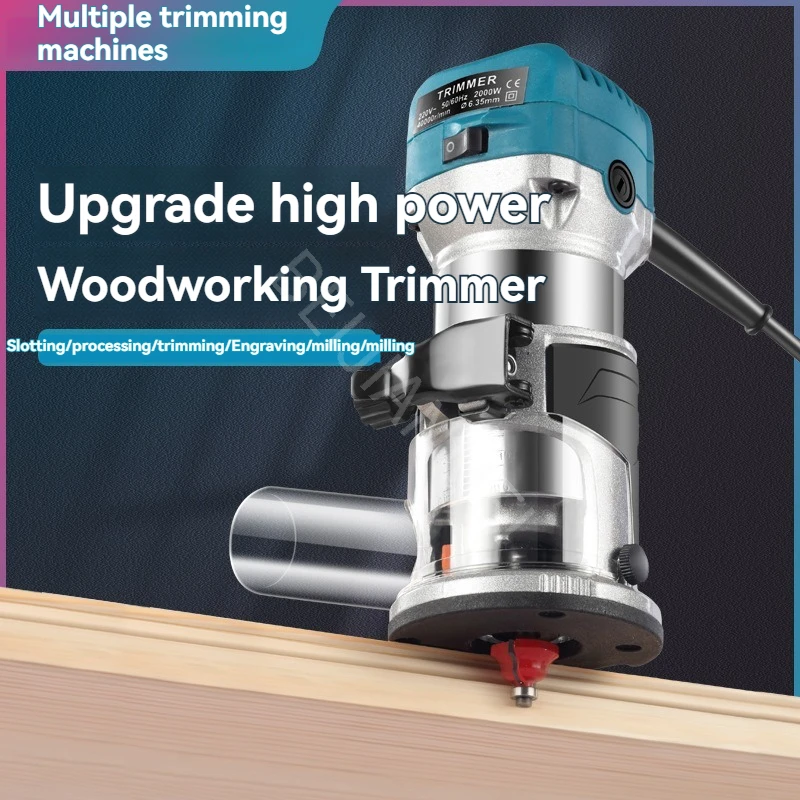 2200W Speed Regulating Edge Trimming Machine Wood Milling Slotting Machine Woodworking Carving Machine Drilling Machine All Copp