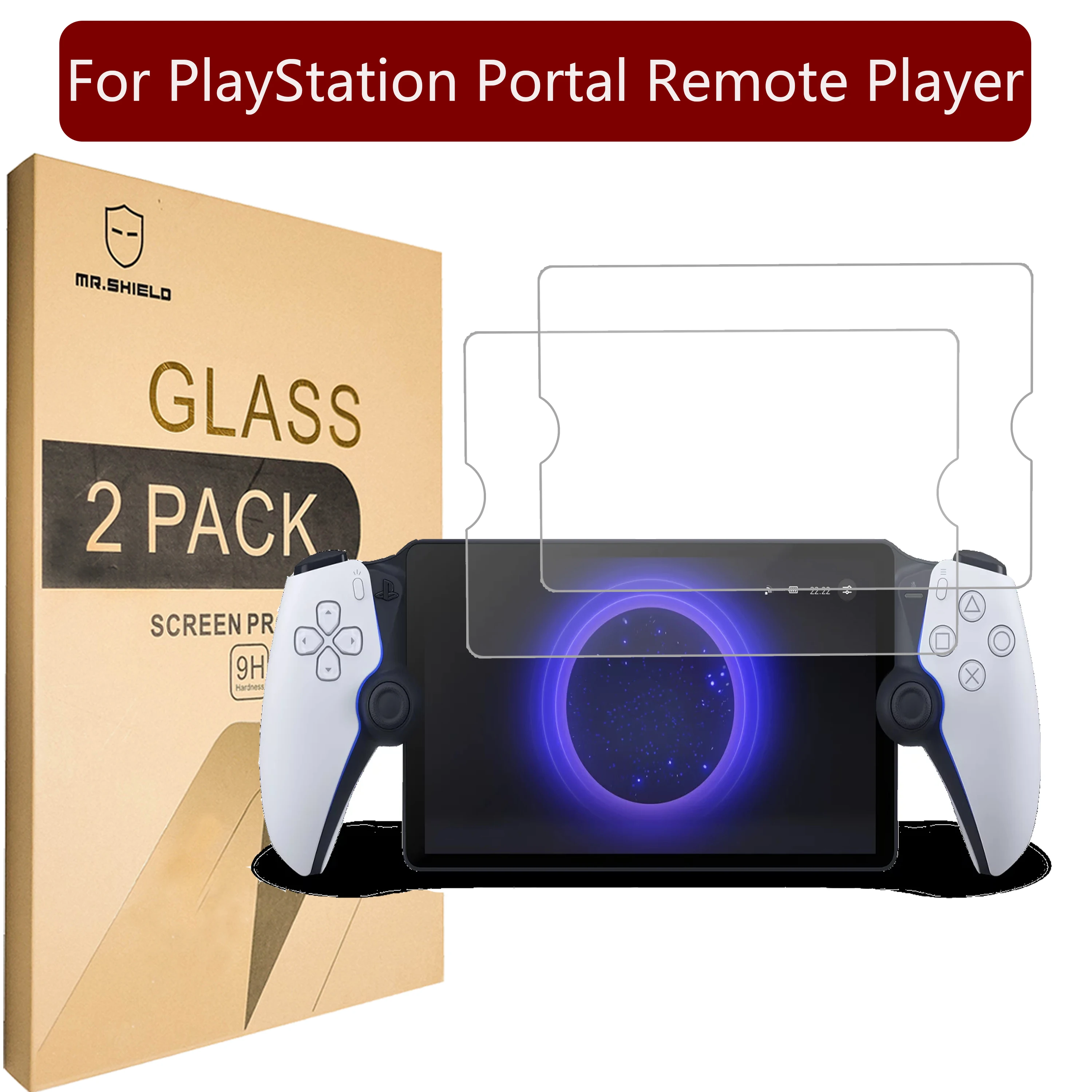 Mr.Shield Screen Protector For PlayStation Portal Remote Player [Tempered Glass] [2-PACK] Screen Protector