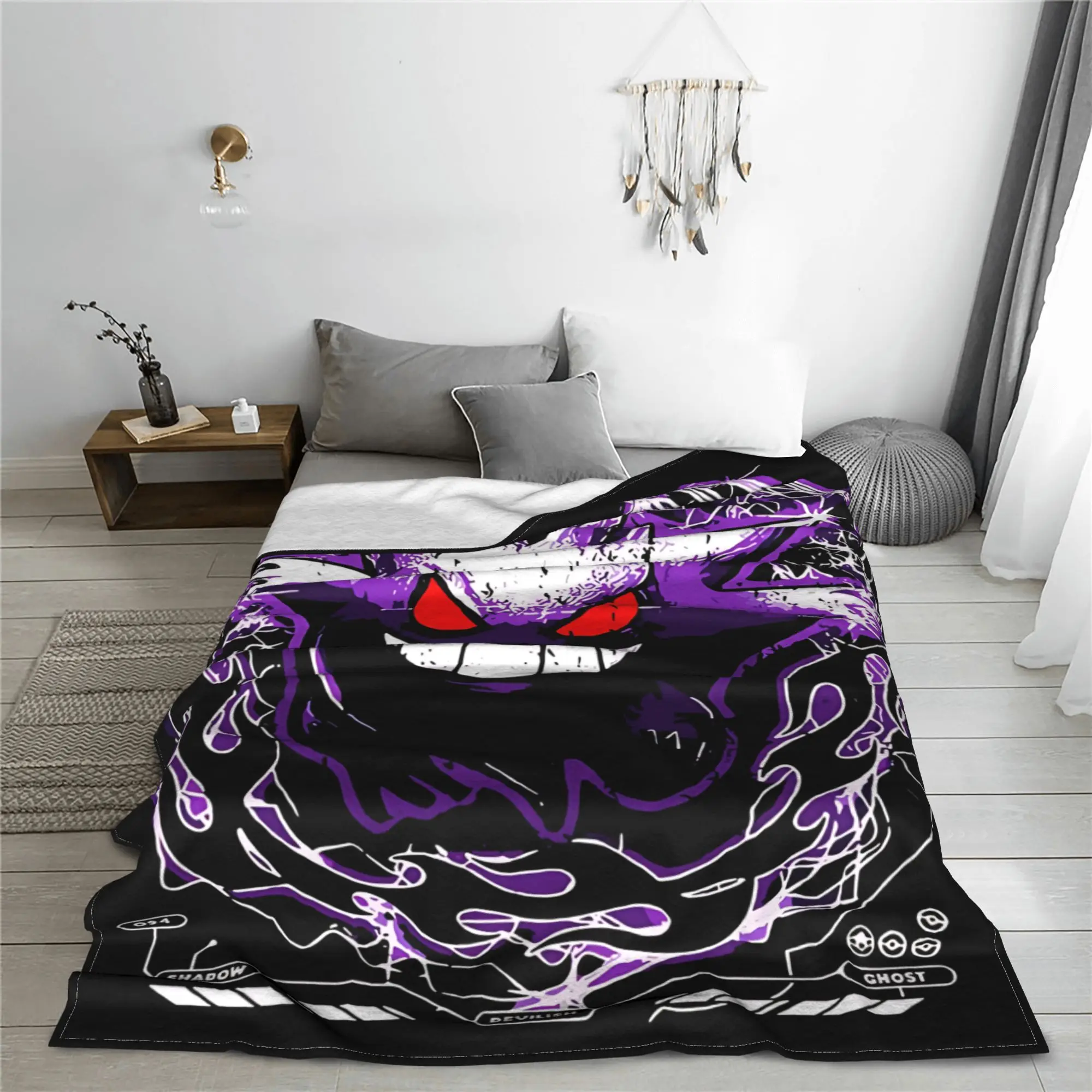 1PC Pokemons Theme Anime Gengar  Blanket Super Cosy Plush Home Living Room Sofa