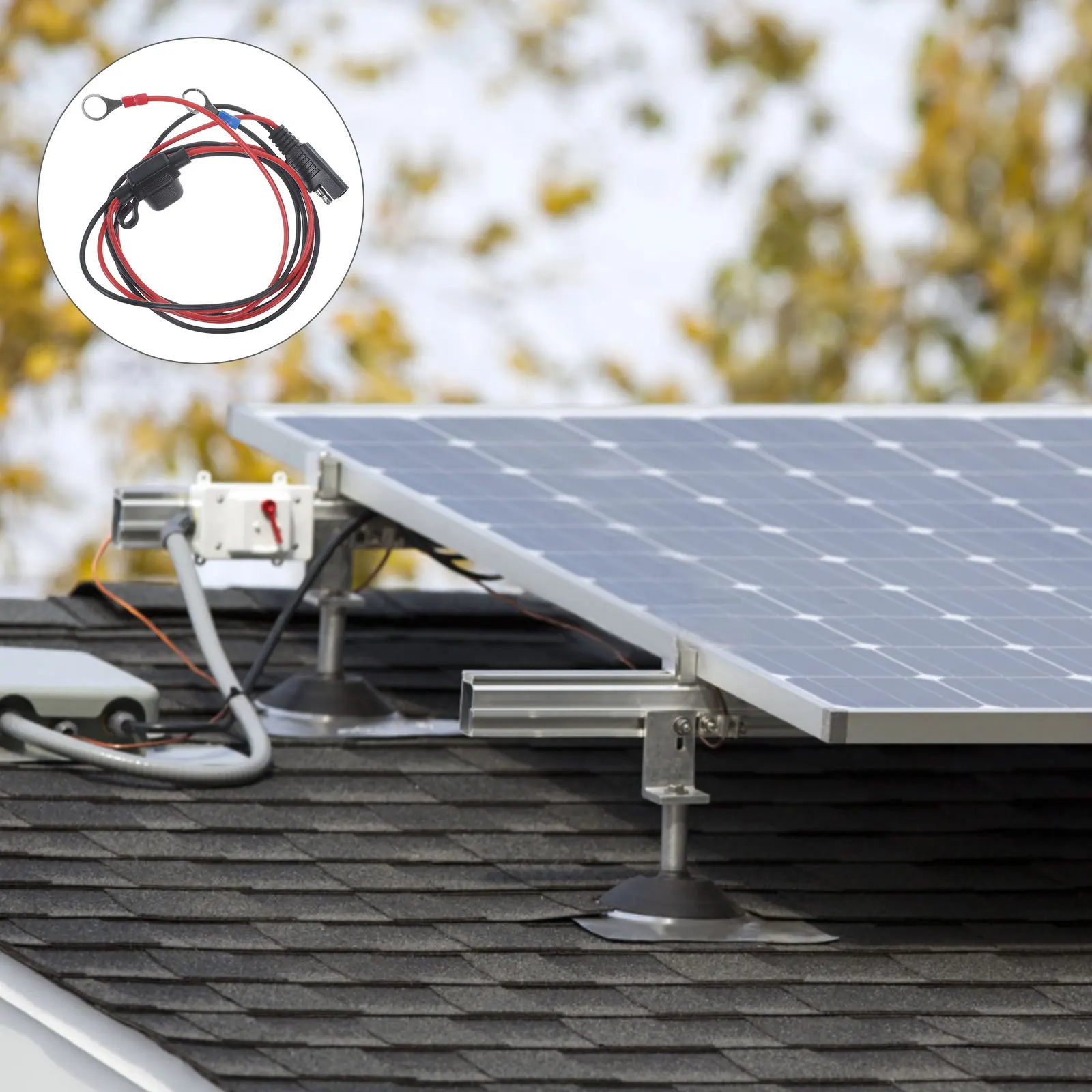 

Solar Sae Extension Cable Waterproof Outdoor Power Connector For Solar Panel O-Type Terminal Cord Durable Safety Wire