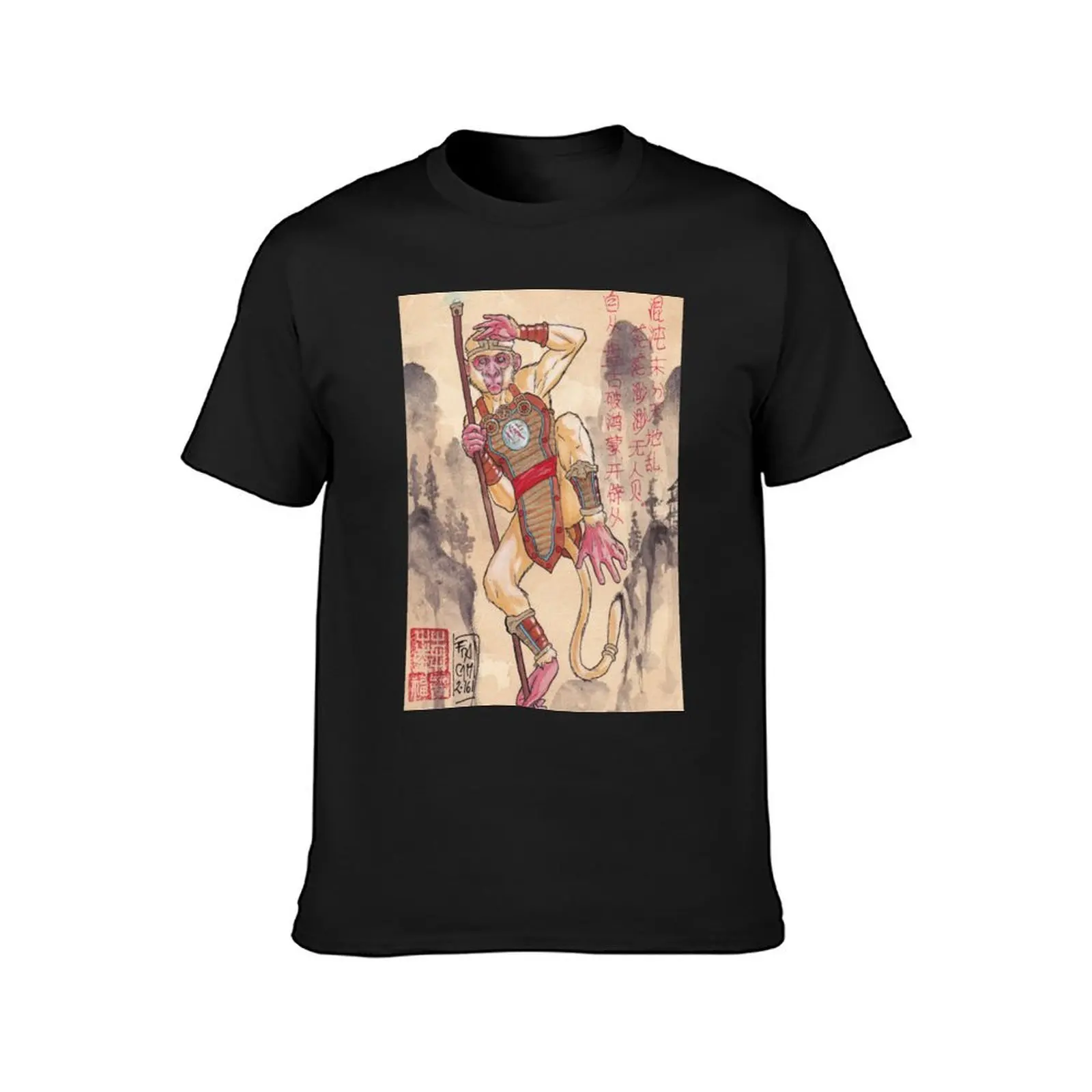 Sun Wukong T-Shirt korean fashion Blouse hippie clothes mens workout shirts