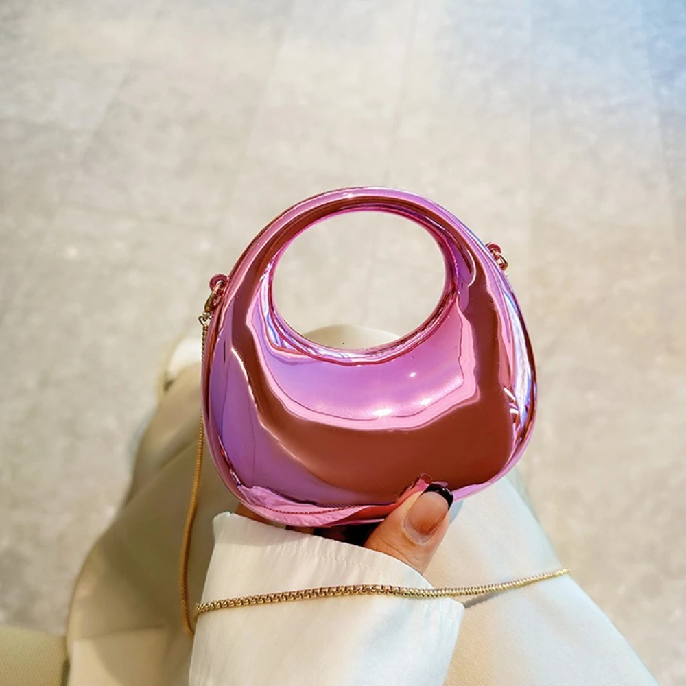 حار بيع المرأة حقيبة كروسبودي 2025 جديد بولي كلوريد الفينيل بريق معدني نصف القمر مأدبة الحفلات حقيبة نسائية حقيبة يد فاخرة Bolso De Mujer #4