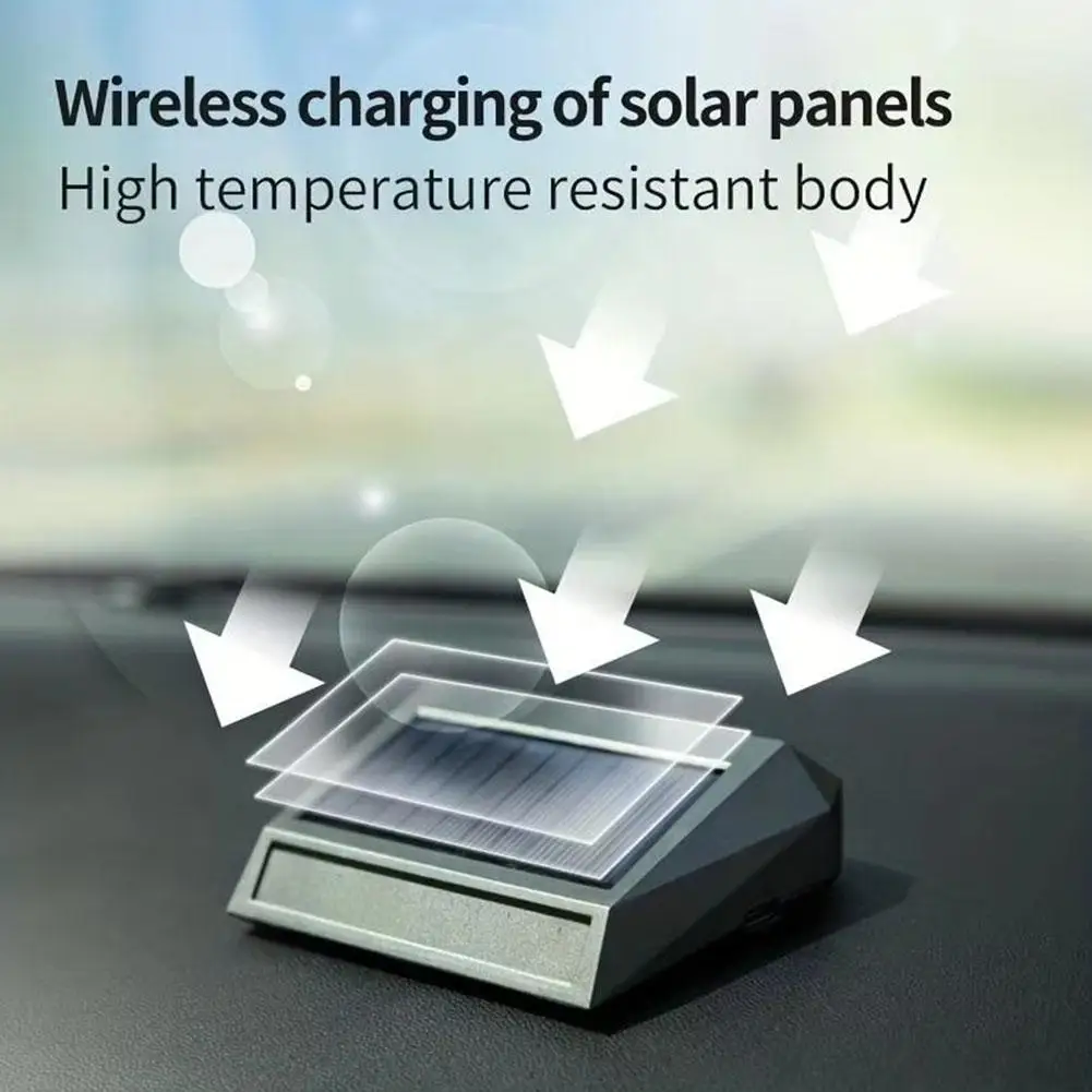 Solar Powered Car Air Purifier With Deodorizing Sterilizing Changing Light Indicator Energy Saving Function Color Intellige W5R9