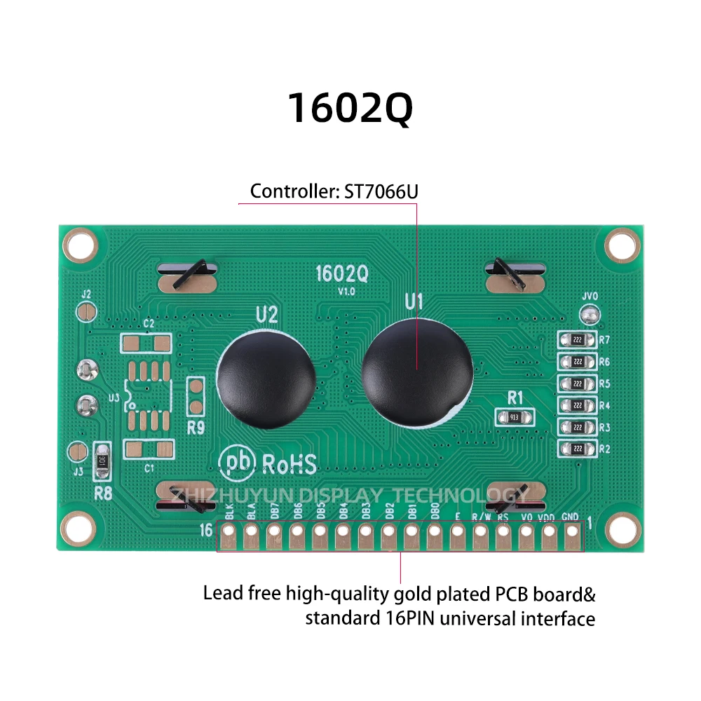 1602Q символьный ЖК-дисплей I2C, ЖК-дисплей, модуль Arduino с фотоподсветкой, встроенный контроллер SPLC780D HD44780, синий режим