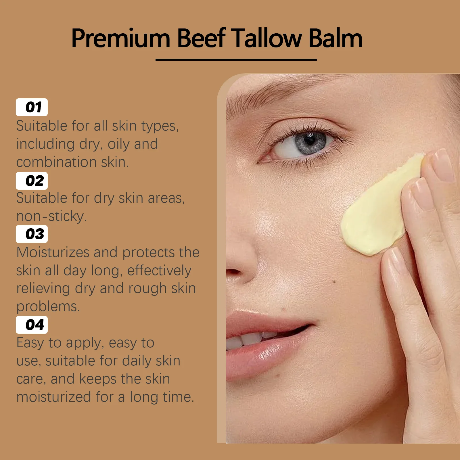 Bovine Fat Honey Moisturizing Cream Moisturizing Dry Skin Long-lasting Soften The Skin Nourishing Premium Beef Tallow Balm