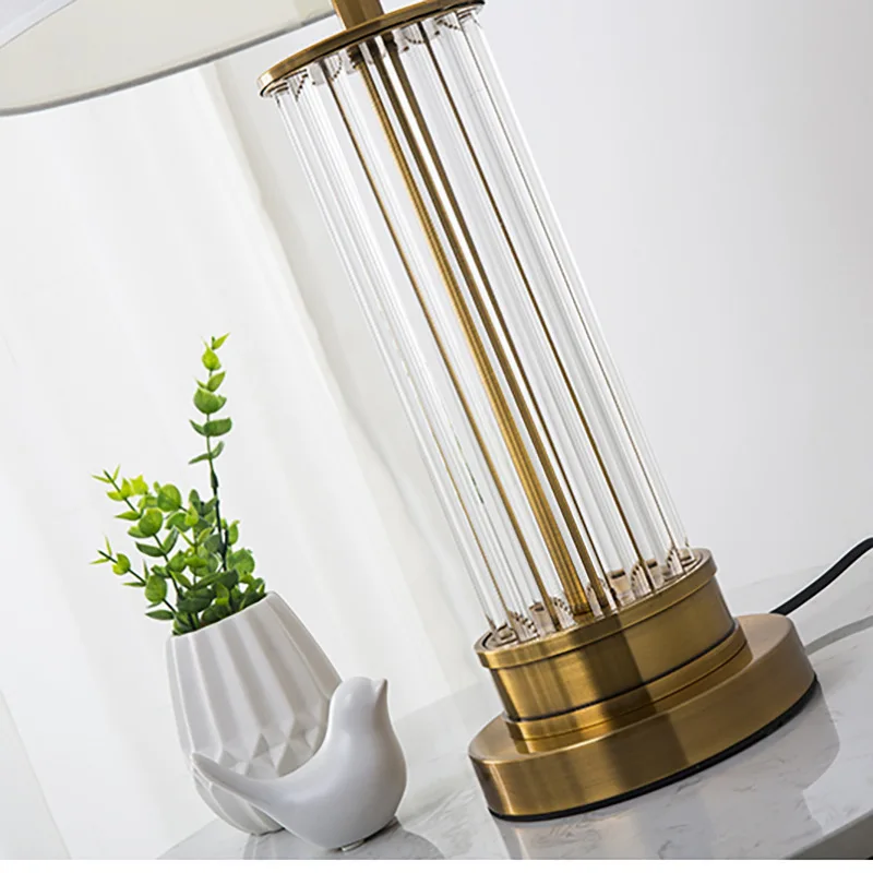 Imagem -04 - Postmodern Cristal Desk Lamp Luxo Americano Cabeceira Quarto Table Lights Designer Minimalista Room Decor