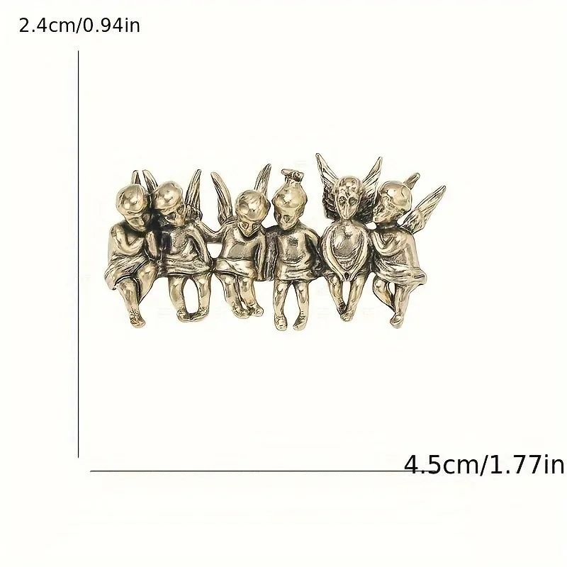 Retro Alloy Angel Shape Brooch Women Corsage Clothing Accessories