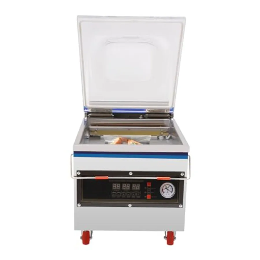 

Chamber Vacuum Sealer for kitchen food preservation, stainless steel body, silver color, 360W powerful sealing with uniform vac