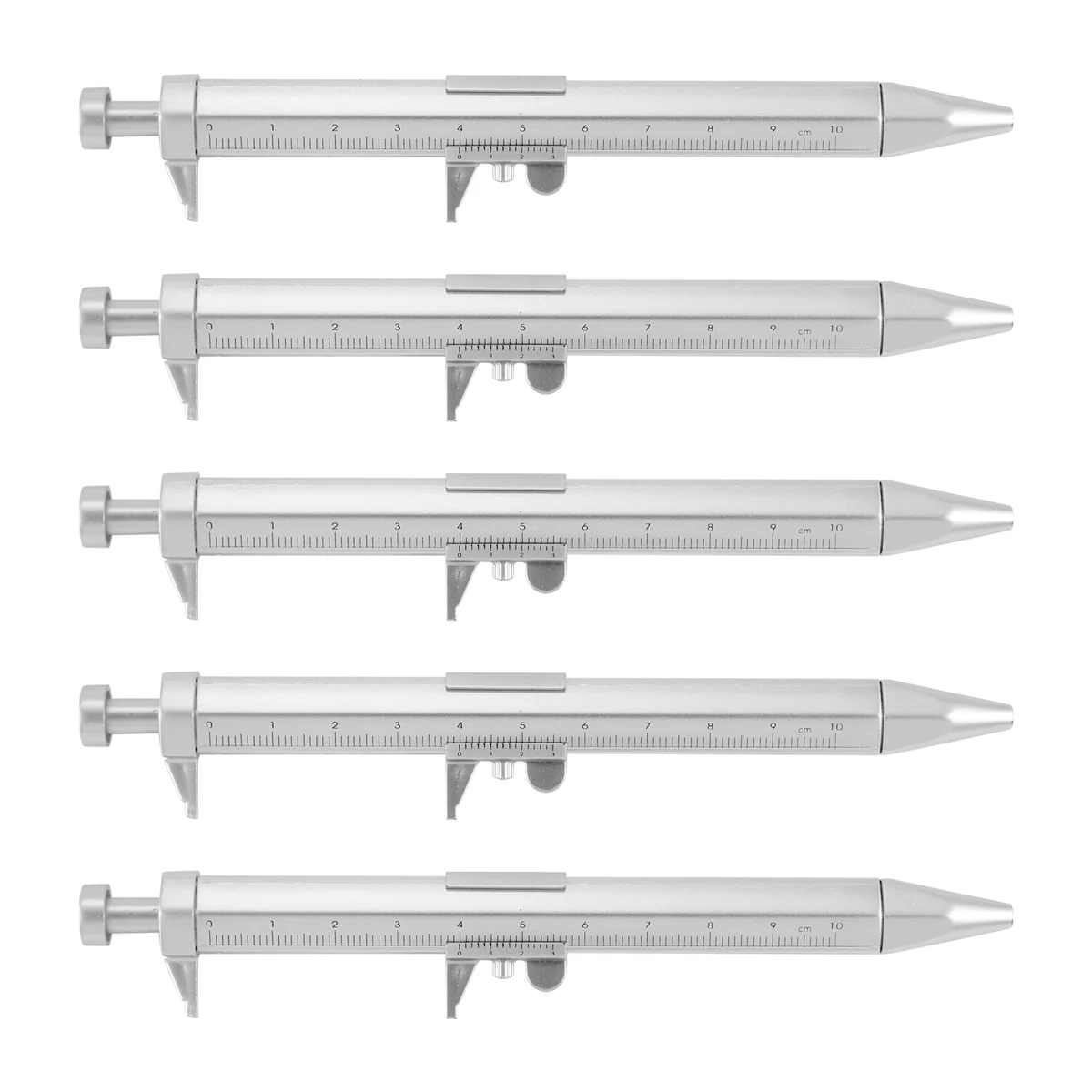 ABNP 5Pcs Multifunction 1.0mm Gel Ink Pen Vernier Caliper Roller Ball Pen Stationery Ball-Point Pens Blue Ink