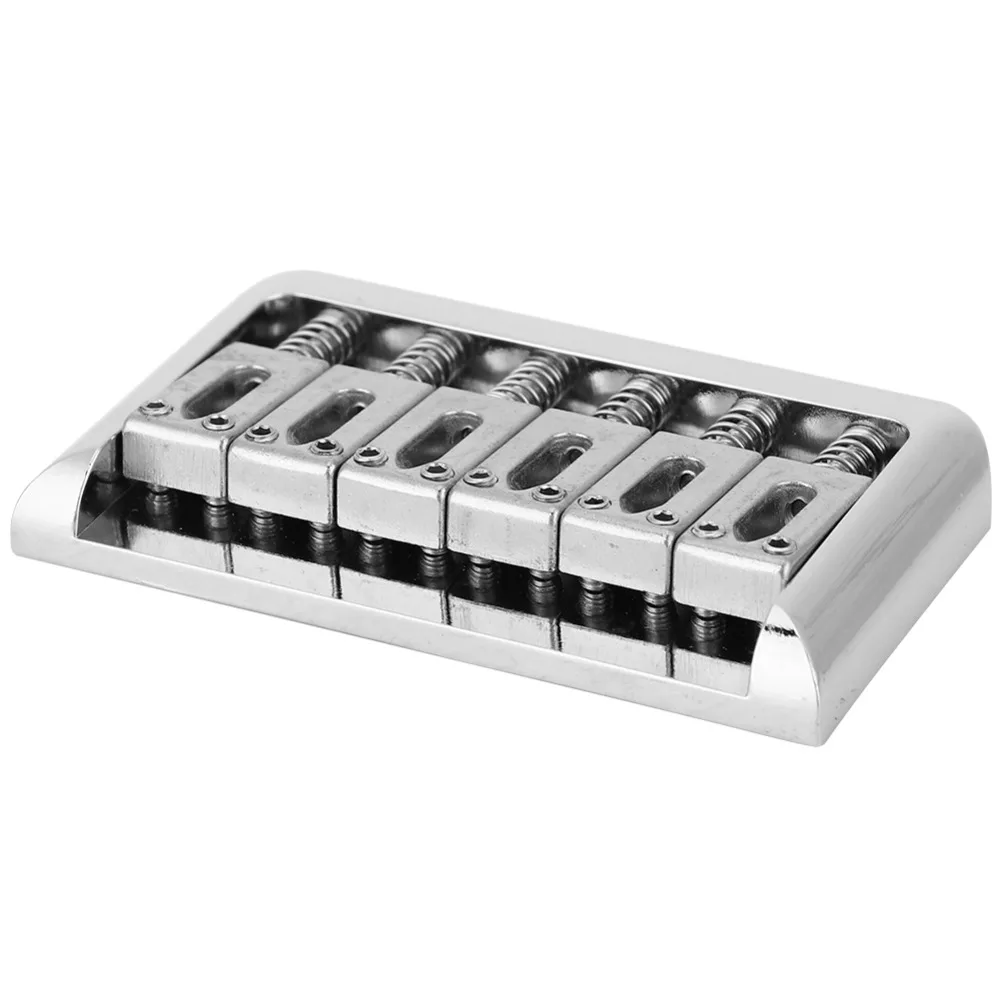 Zinc alloy Six String Bridge​ ​Silver/ Black Easy to install ​Non-tremolo Bridge​ ​10.5mm Saddle Baseplate​