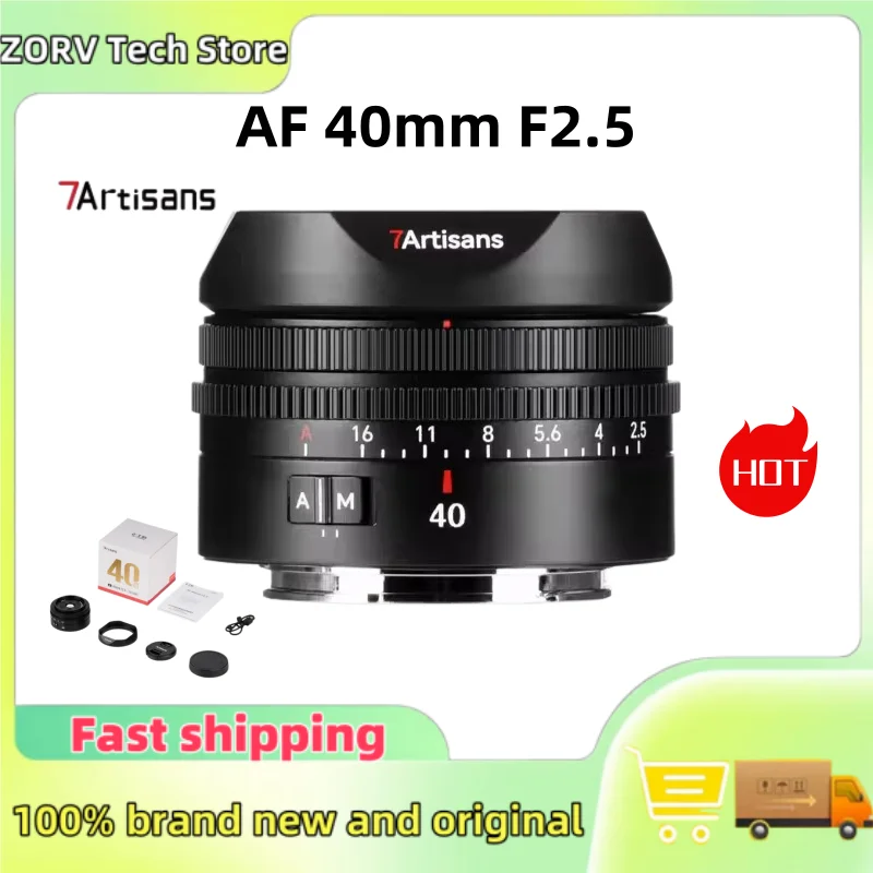 7artisans AF 40mm F2.5 Auto Focus Full Frame Large Aperture Prime Camera Lens For Sony E Sony A6700 A7 V A7C II ZV-E1 Mount