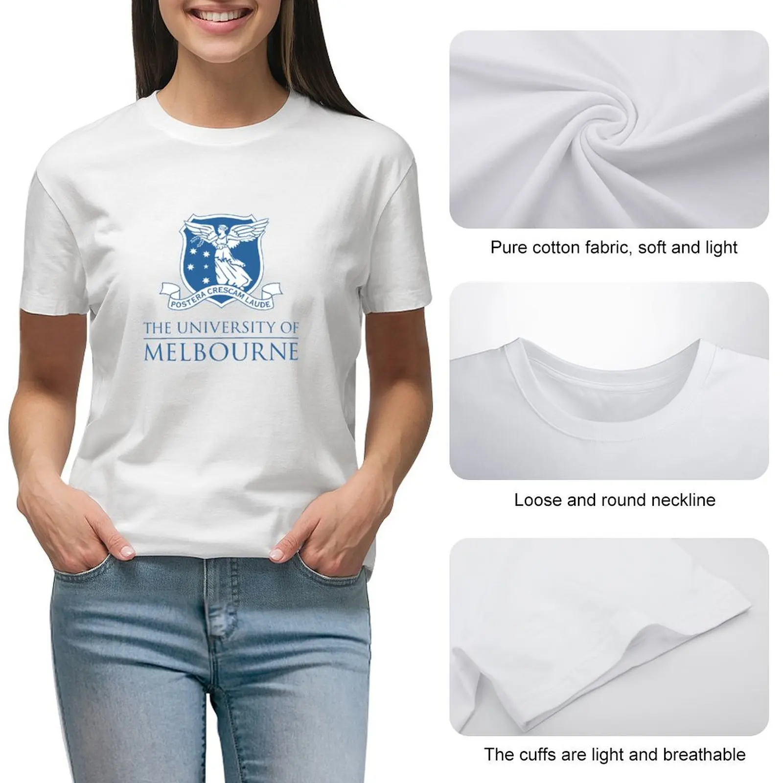 Mundnjengan die Universität von Melbourne Opobakal T-Shirt Sommerkleid ung ästhetische Kleidung kurz geschnittene T-Shirts für Frauen