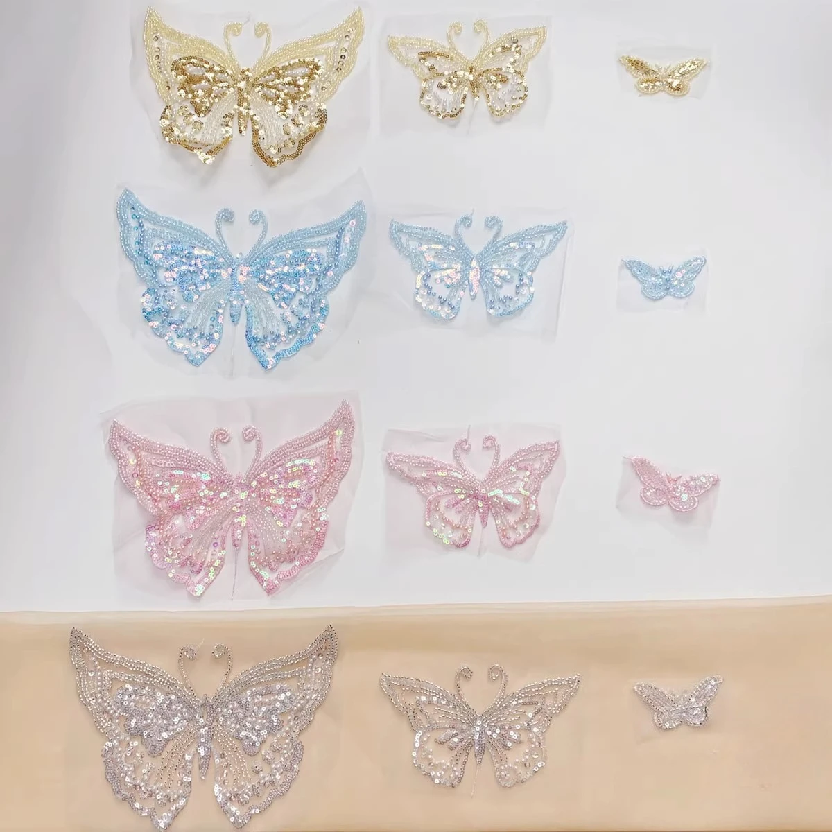 

Blue Champagne Bead Chain Sparkling Butterfly Handmade DIY Headwear Stage Costume