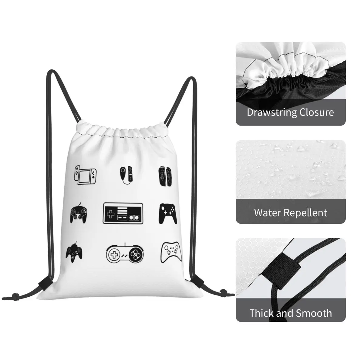 Video Game Lover Controllers Backpacks Fashion Drawstring Bags Sports Bag Book Bags for Man Woman School