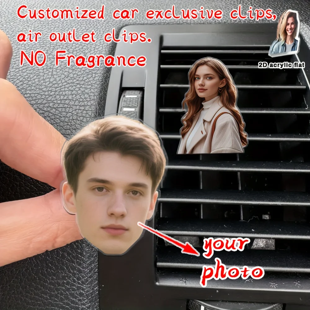 1pc/3pcsCustom Car Air Outlet Clip. Spring Style. You Can Customize Photos of Family and Friends, Car Decorative Role. Christmas