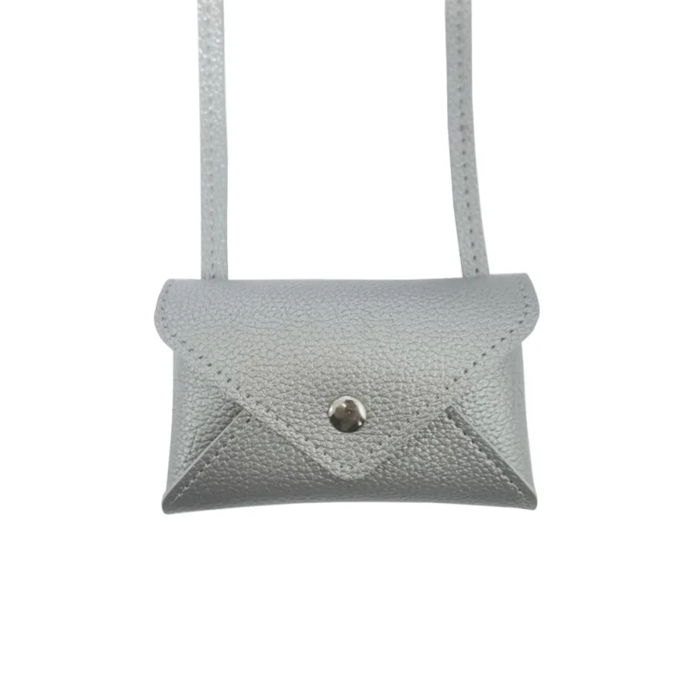 

Card Holder PU Leather Mini Bag Necklace Multifunctional Solid Color Waist Packs Durable 6 Colors Crossbody Bag Storage