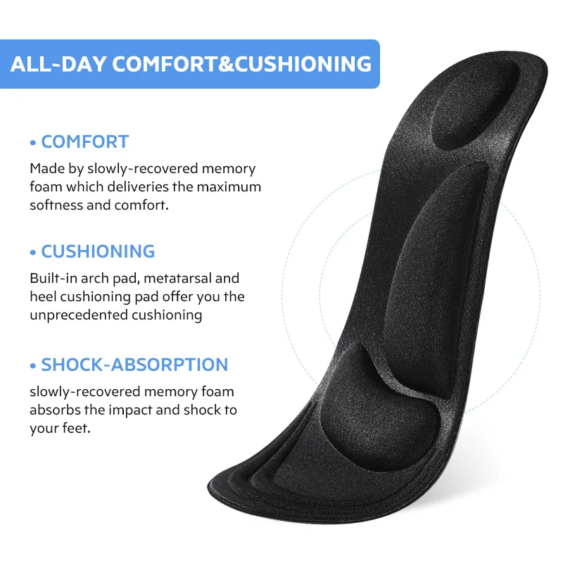 Xiaomi Youpin 4D Memory Foam Orthopedic Insoles for Shoes Women Men Flat Feet Arch Support Massage Plantar Fasciitis Sports Pad