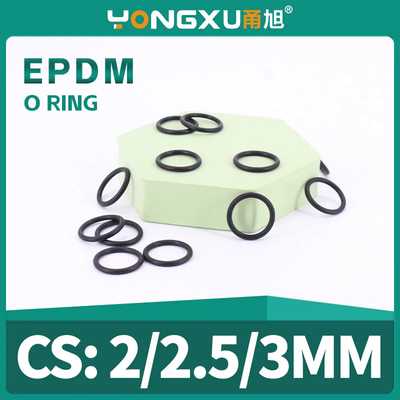 EPDM Rubber tinkness 2/2.5/3mm OD5-50mm O-ring seal Waterproof wear resistant for Industrial Parts Accessories in stock