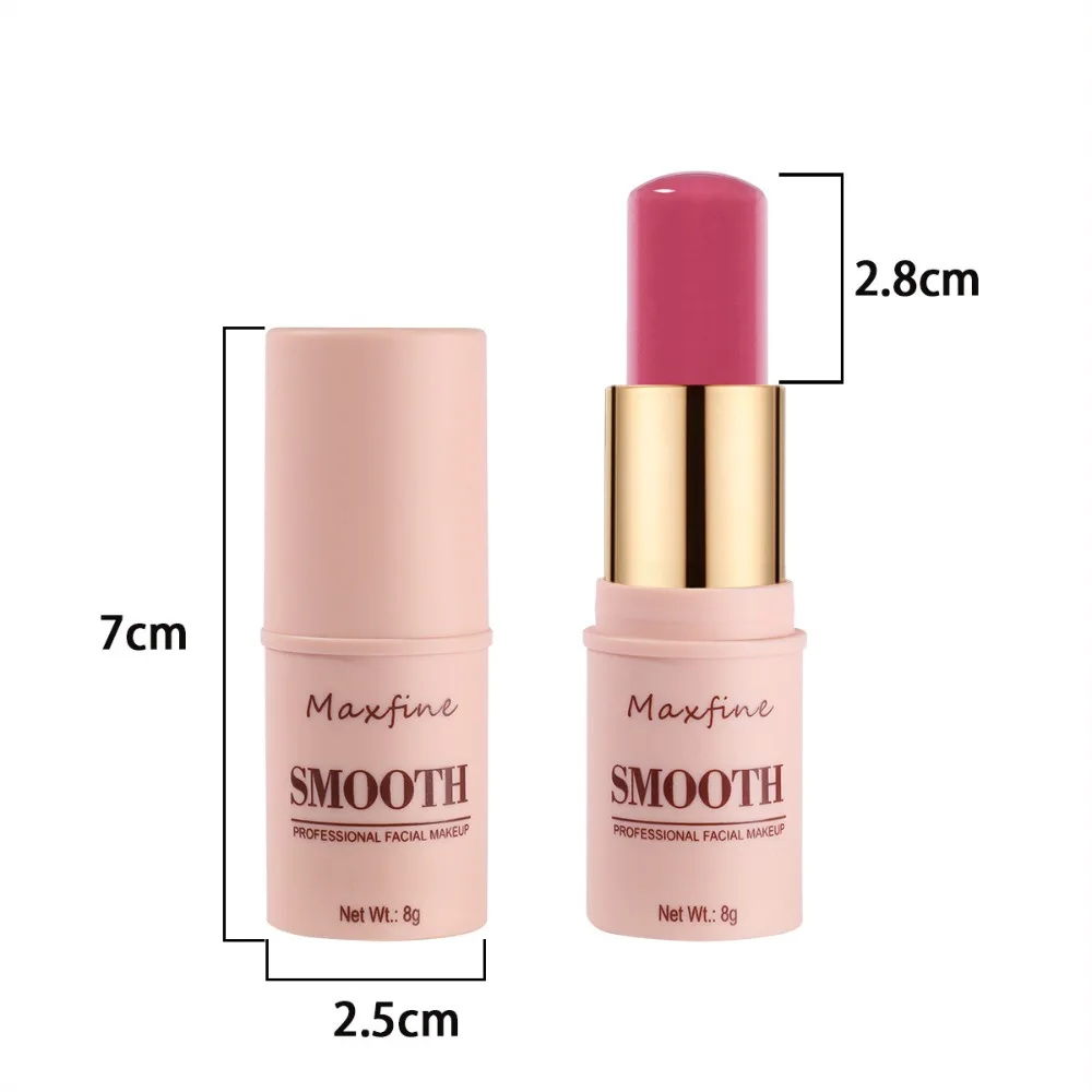 6 Kleuren Monochromatische Multi-Stick Blush Toverstaf Highlighting Stick Waterdichte Romige Blush Beauty Stick Gezicht Verhelderend Lichaam