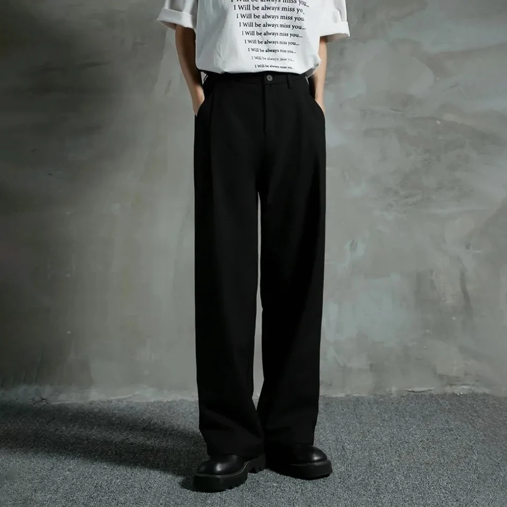 Men Straight Pants British Style Casual Pants Autumn Fashion Temperament Elegant Business Commuting Trousers Men'S Clothing 2024