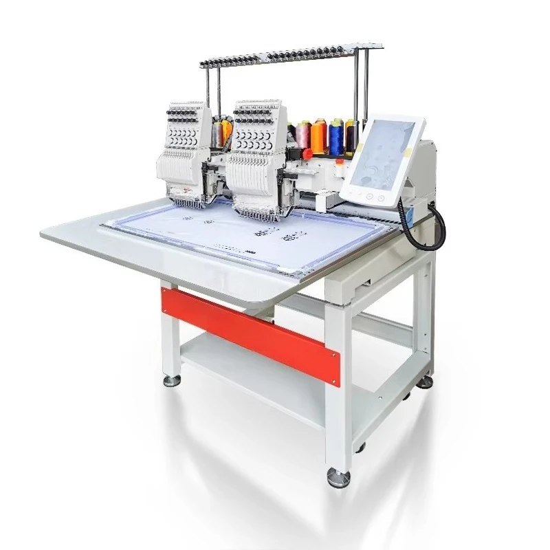 

High Speed Multi Function Computer Embroidery Machine 2 Head 15 Needles 3D Flat Cap T-Shirt Hat Industrial Embroidery Machine