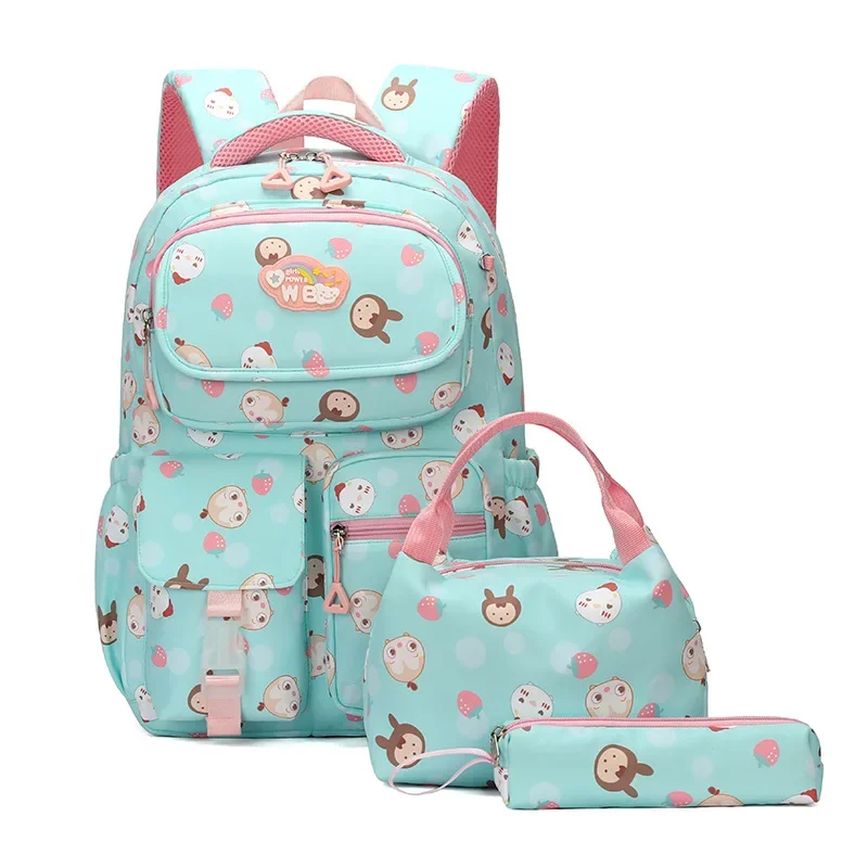 Imagem -06 - Alunos do Ensino Primário Schoolbag Bookbag dos Desenhos Animados Mochila Impermeável com Estojo de Lápis Lancheira Meninos e Meninas Pcs