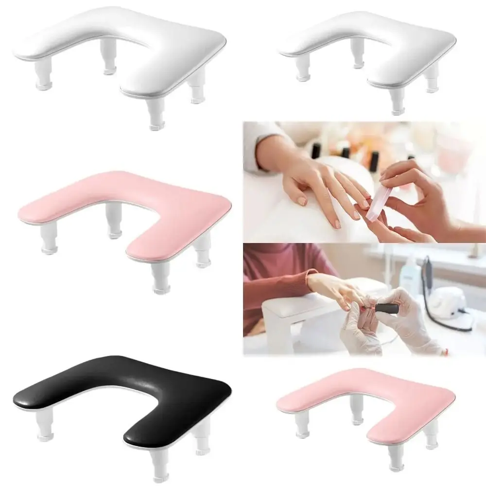 U-shaped Manicure Hand Pillow Ergonomic Adjustable Height Nail Arm Rest Cushion Tilt Design Comfortable Soft Nail Pillow