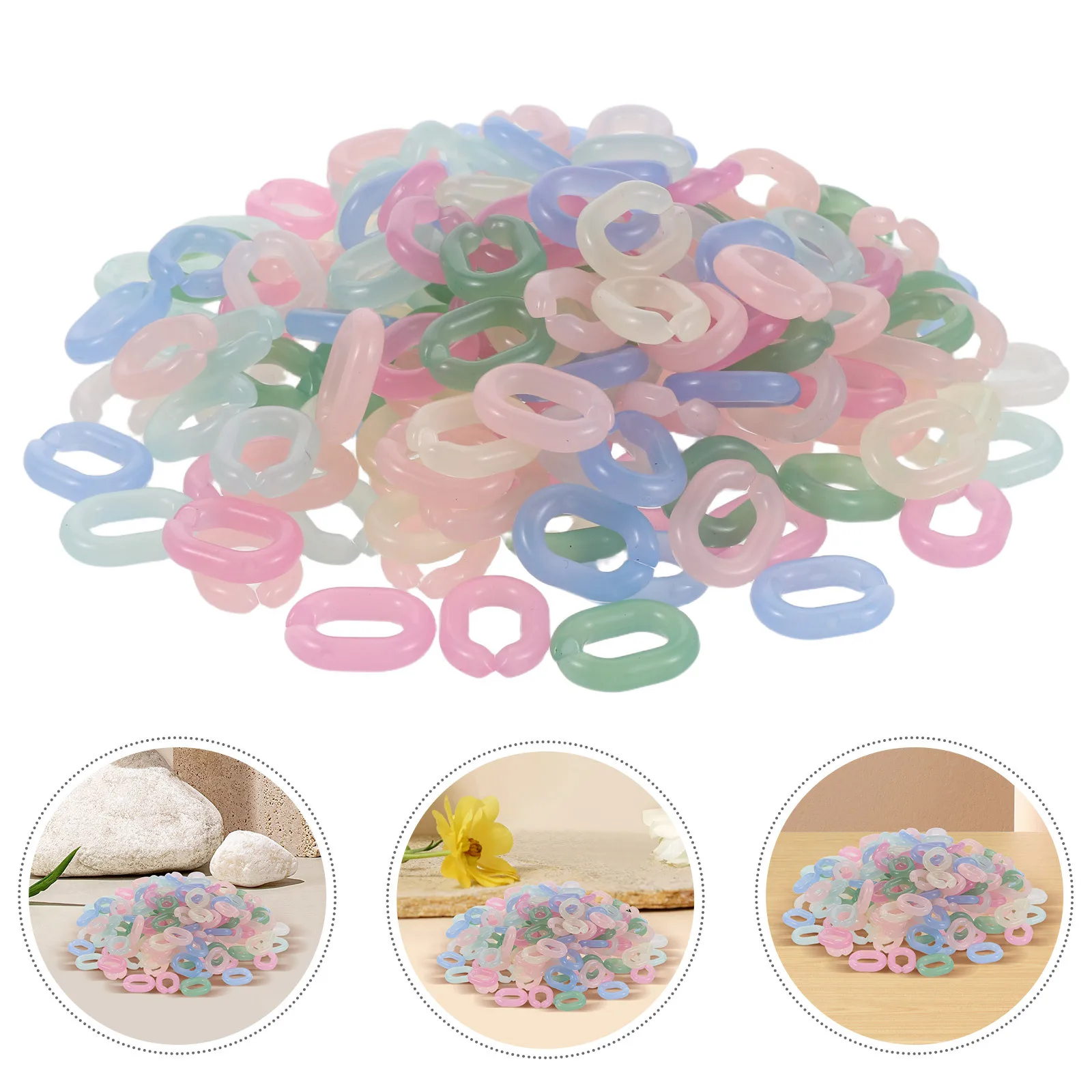 

600 шт. акриловые кольца овальные быстрые соединители ярких цветов 14x20 мм легкая съемная сумка-цепочка аксессуары