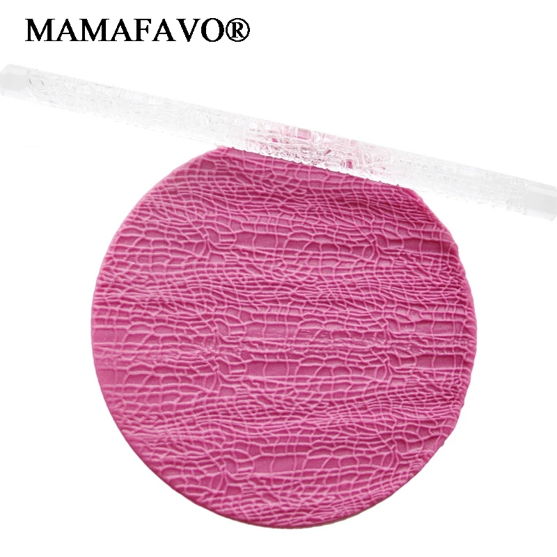 Crocodile Skin Effect Texture Embossing Acrylic Fondant Cake Decorating Rolling Pin Pastry Tools  E220