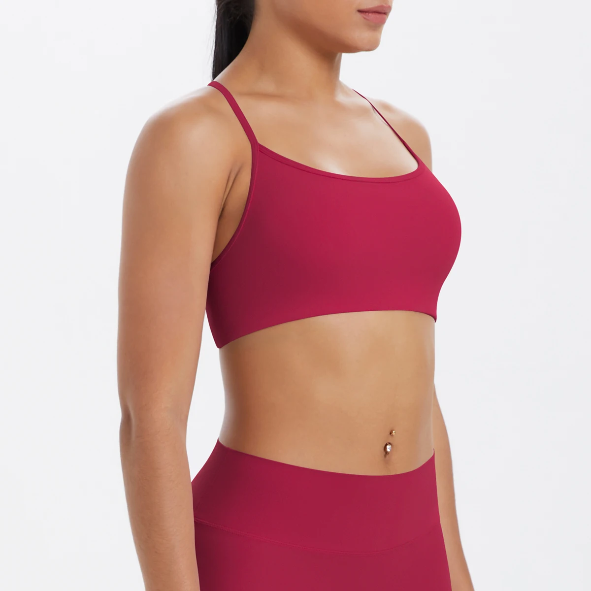 Tanktop für Damen, Yoga-BH, Yoga-Unterwäsche mit Brustpolster, einfarbig, schöner Rücken, Kreuz-BH, stoßfestes Workout-Top für Fitness und Laufen. – Detail 30