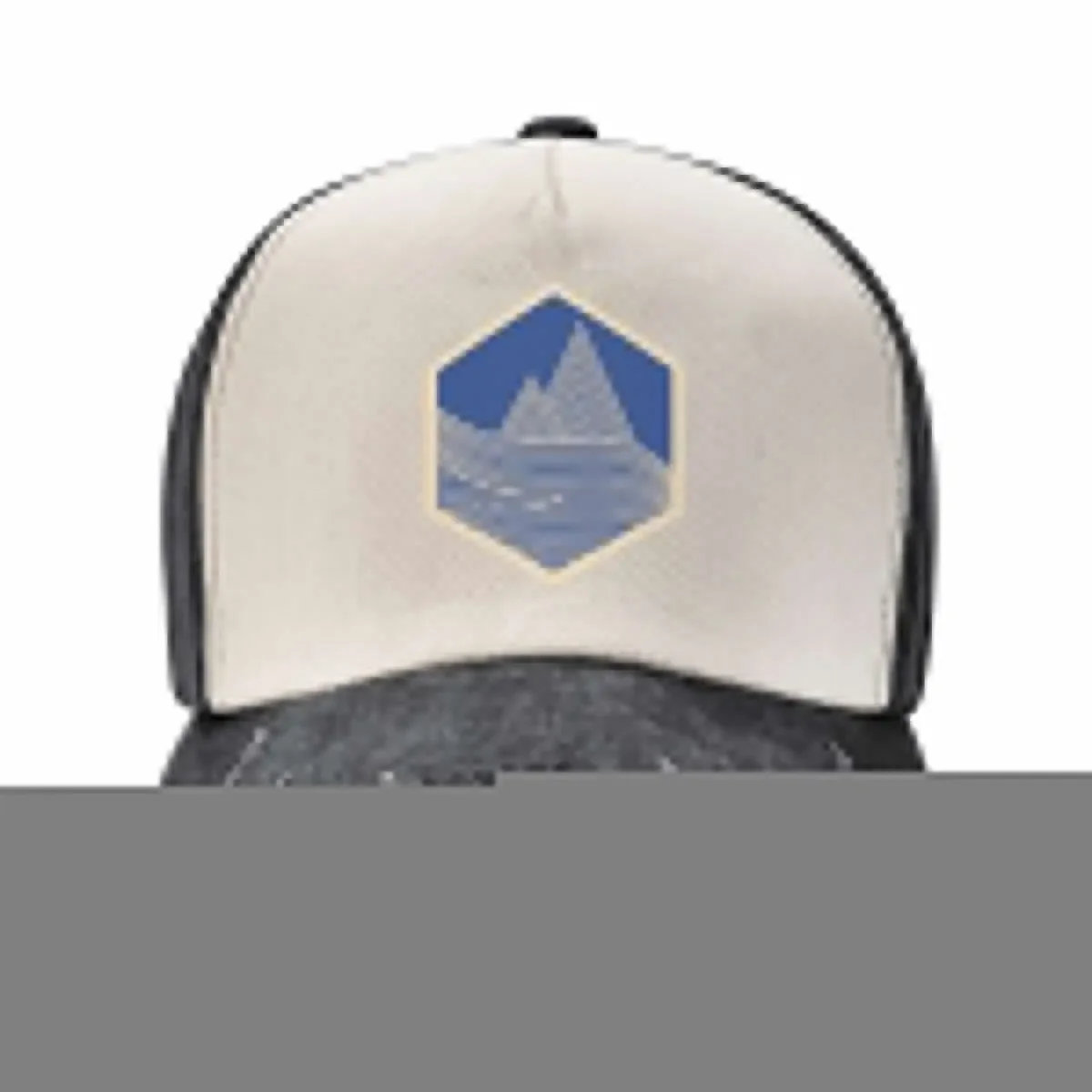 PNW Hexagon - Tan on Blue Baseball Cap New In The Hat funny hat Hat Man Luxury Caps For Men Women's