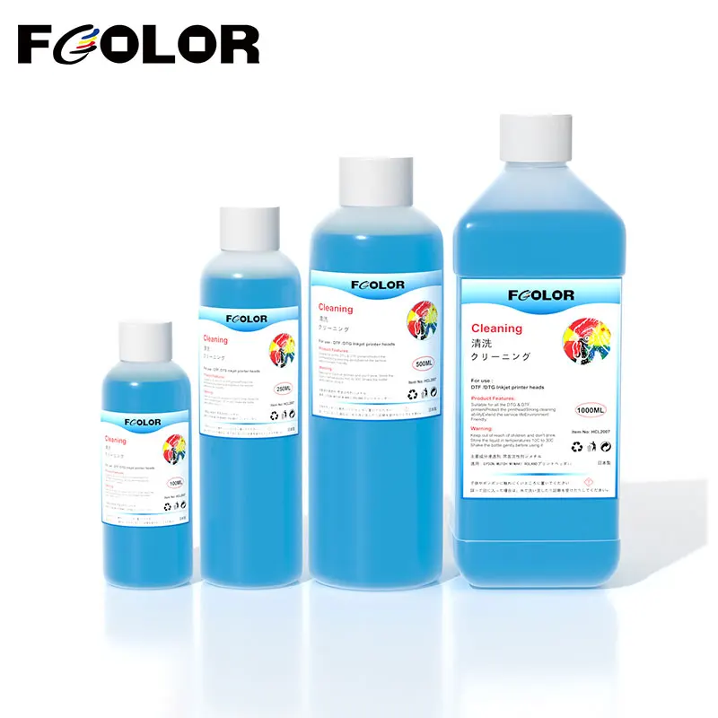 Fcolor DTF Ink Cleaner Cleaning Solution For Epson DX5 L805 XP600 I3200 DTF Inkjet Printer Printhead Tube Strong Cleaning Liquid