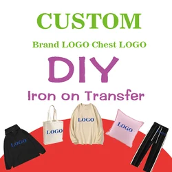 Custom Brand Logo Heat Transfer Printing iron on picture for clothes dtf transfers ready to press for Clothes Applique Diy Iron