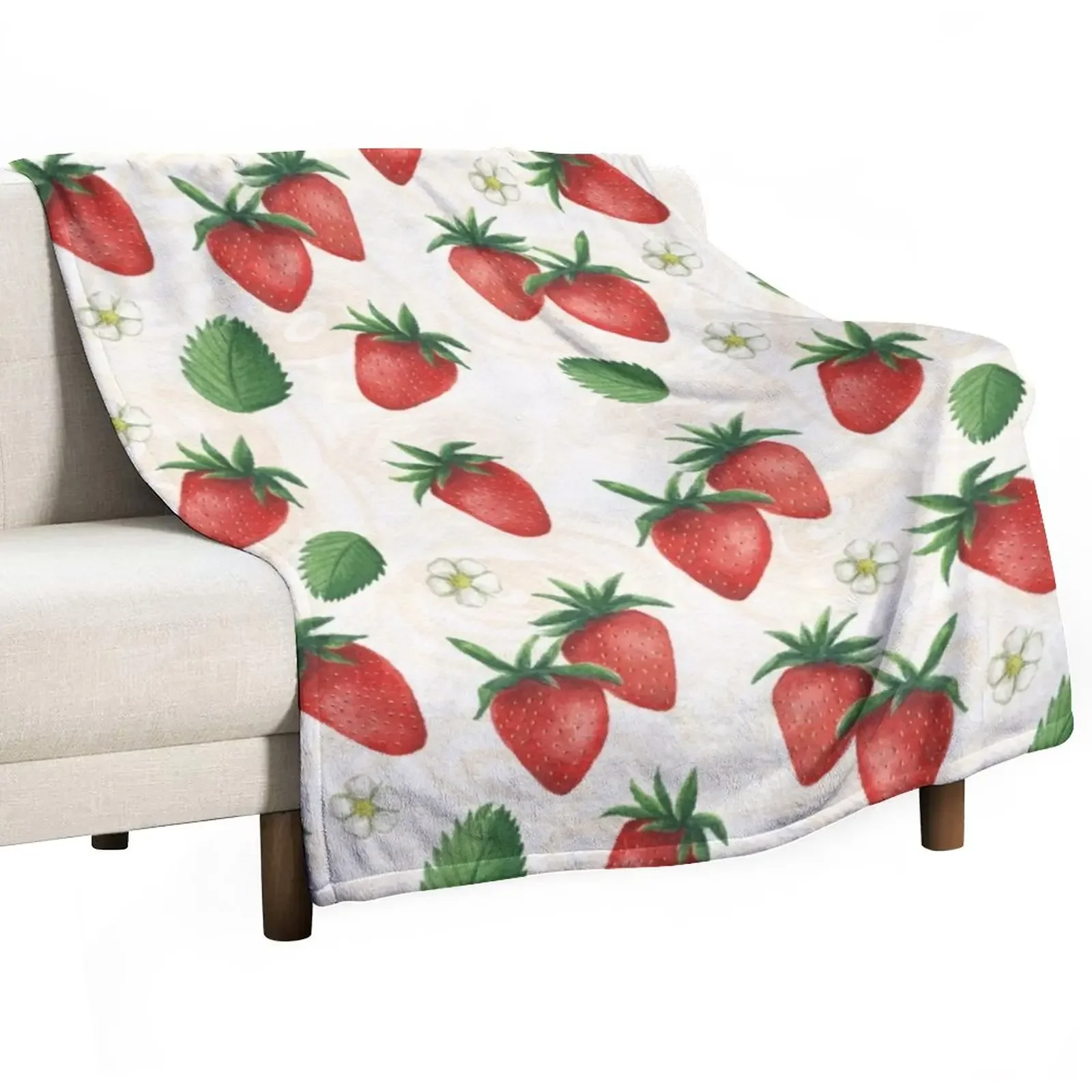 

New Strawberry garden Throw Blanket Furrys Sofa Throw Blankets