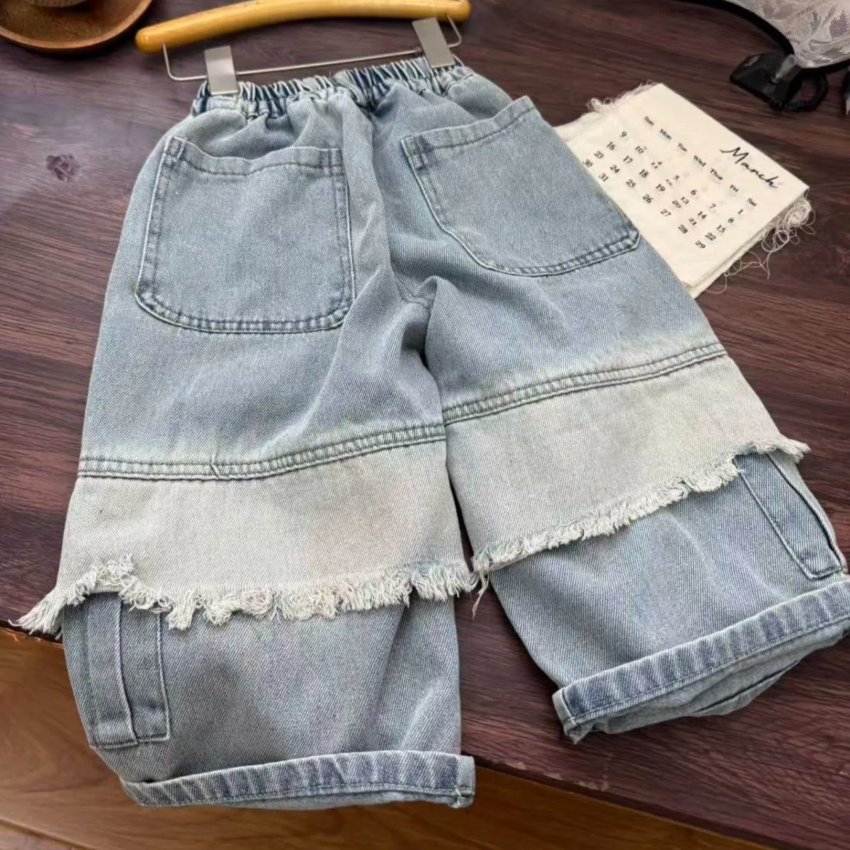 Boys Ripped Jeans Spring Autumn 2026 New Kids Loose Fit Straight Leg Denim Casual Pants Children Fashion Trousers