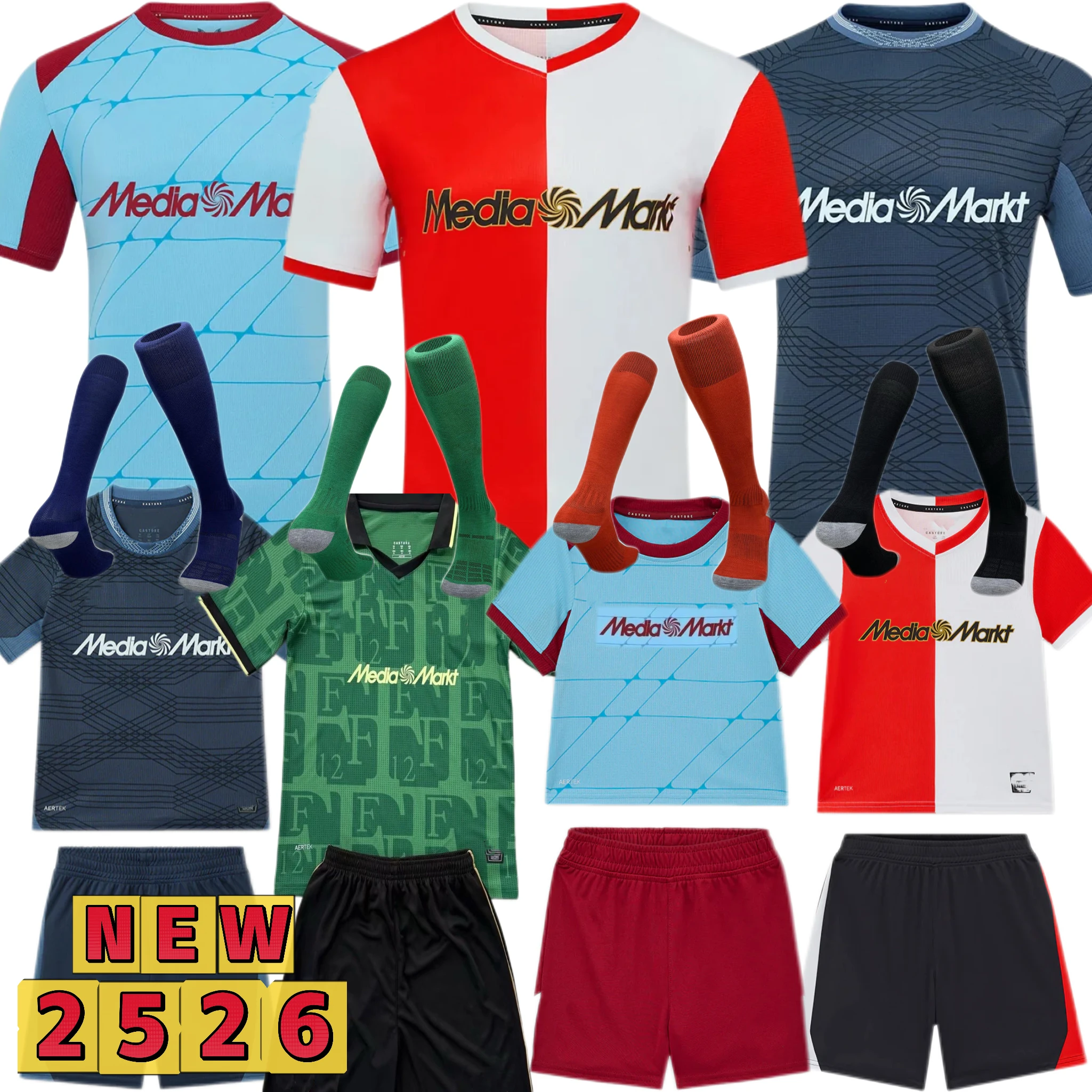

customize personalized 2526 FeyenoordES adult tshirt kids Home away kit 12-18 days to arrive in your country