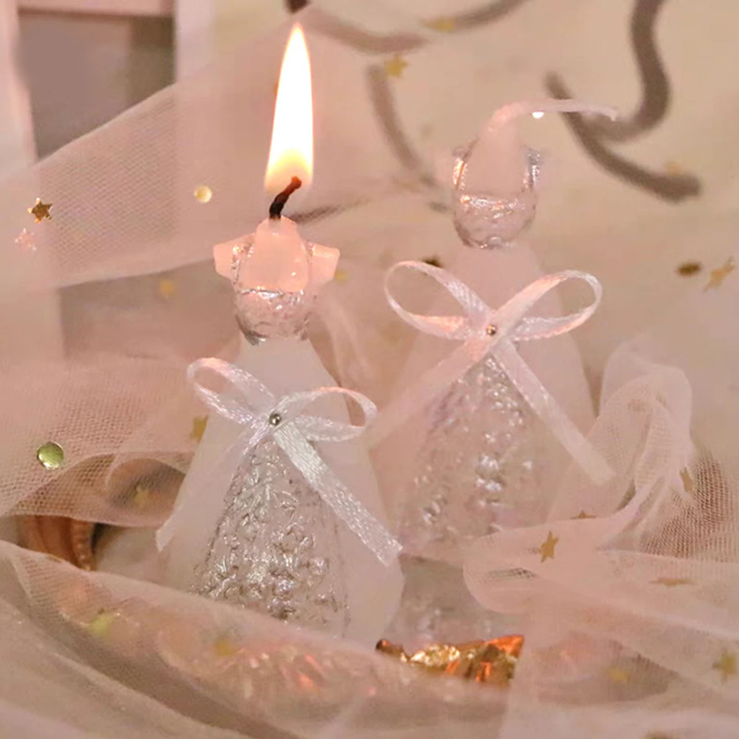 3D Wedding Dress Candle Bridal Bride Gown Dress Candle Festive Party Supplies Wedding Dress Shaped Candle